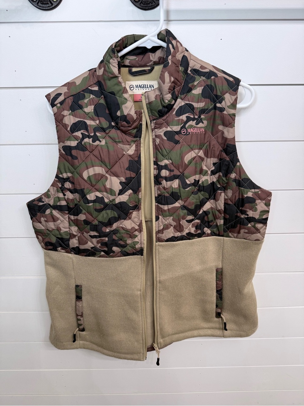 Magellan Outdoors Camo Quilted Vest with Tan Accents